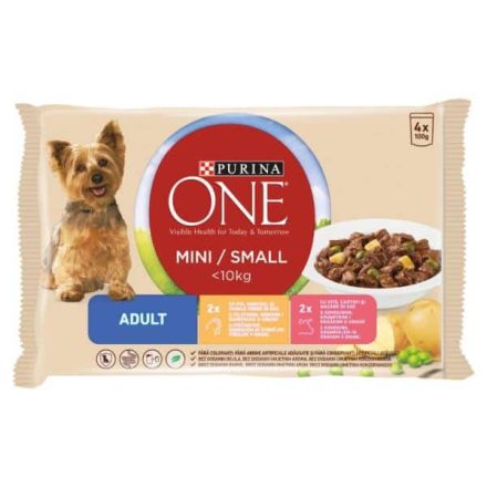 PURINA ONE MINI/SMALL Marhával és csirkével szószban 4x100g