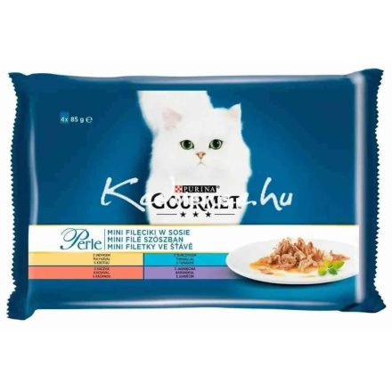 Gourmet Perle macskaeledel 4*85 g Hús, hal, szószban