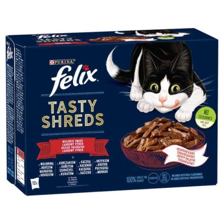 Felix Shreds Házias Válogatás nedves macskaeledel szószban 12 x 80g