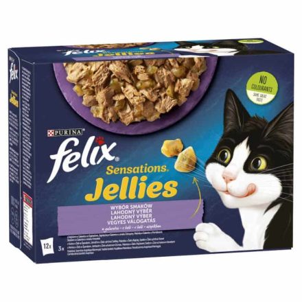 Felix Sensations Jellies Vegyes Válogatás aszpikban nedves macskaeledel 12 x 85g (1,02kg)