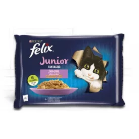   FELIX FANTASTIC Junior Multipack - csirke és lazac zselében 4x85g