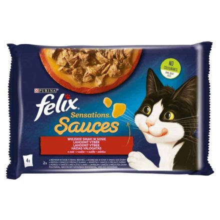 Felix Sensations Sauces Házias Válogatás szószban nedves macskaeledel 4 x 85g (340g)