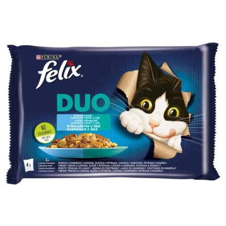 Felix Fantastic Duo Halas Válogatás aszpikban nedves macskaeledel 4 x 85g (340g)