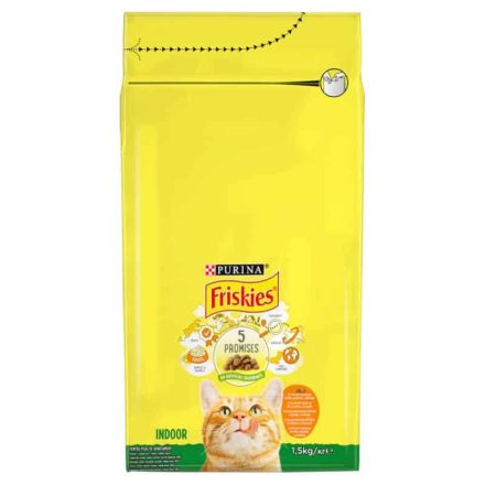 Friskies Indoor száraz macskaeledel csirkével és hozzáadott kerti zöldségekkel 1,5kg