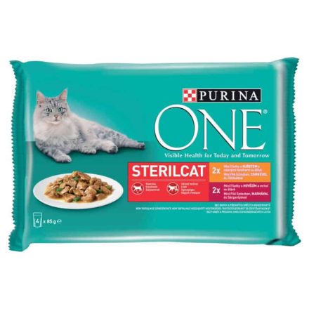 Purina One Sterilcat csirkével és marhával nedves macskaeledel 4 x 85 g (340 g)