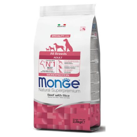 MONGE DOG Monoprotein All Breeds Marha rizzsel 2,5Kg