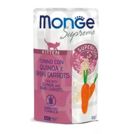 MONGE CAT POUCH SUPREME KITTEN 80G TONHAL-QUINOA