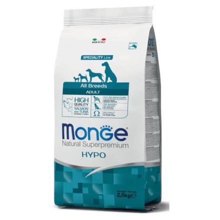 MONGE DOG All Breeds Adult hipoallergén lazac és tonhal 2,5kg