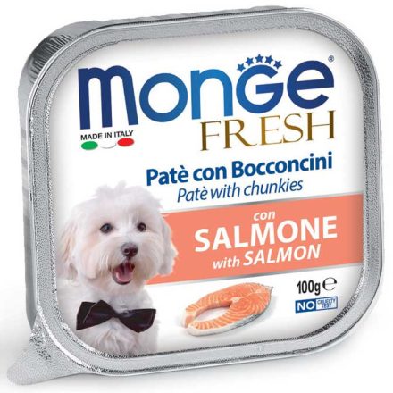 MONGE Fresh Pástétom és falatkák lazaccal 100g