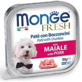 MONGE Fresh Pástétom és falatkák malaccal 100g