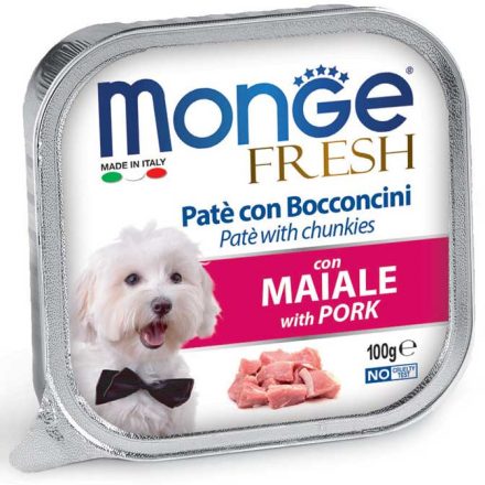 MONGE Fresh Pástétom és falatkák malaccal 100g