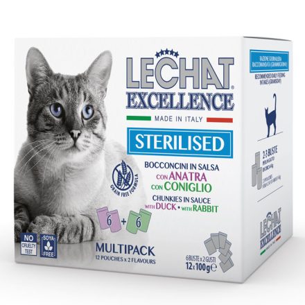 LeChat Excellence Multipack Sterilized Nyúl és Kacsa 12x100g