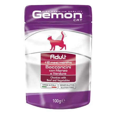 GEMON CAT Alutasakos Marha és zöldség 100g