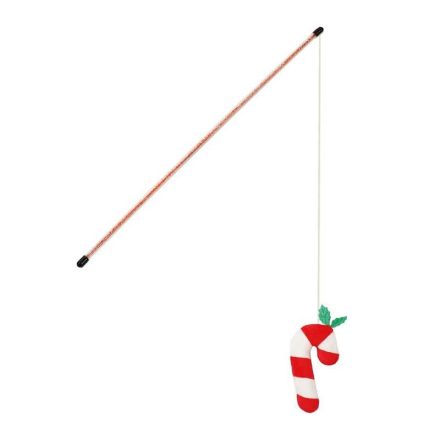 RECORD KARÁCSONYI CUKORKÁS PÁLCA MACSKAJÁTÉK 43CM