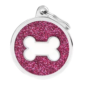 MY FAMILY SHINE CIRCLE PINK GLITTER WHITE BONE