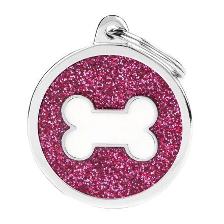 MY FAMILY SHINE CIRCLE PINK GLITTER WHITE BONE