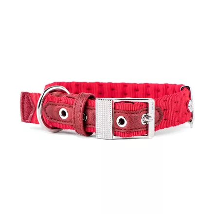 MY FAMILY MILANO NYAKÖRV BŐR-TEXTIL 30-36CM PIROS