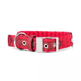 MY FAMILY MILANO NYAKÖRV BŐR-TEXTIL 37-45CM PIROS