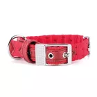 MY FAMILY MILANO NYAKÖRV BŐR-TEXTIL 27-31CM PIROS