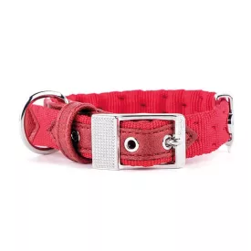MY FAMILY MILANO NYAKÖRV BŐR-TEXTIL 27-31CM PIROS