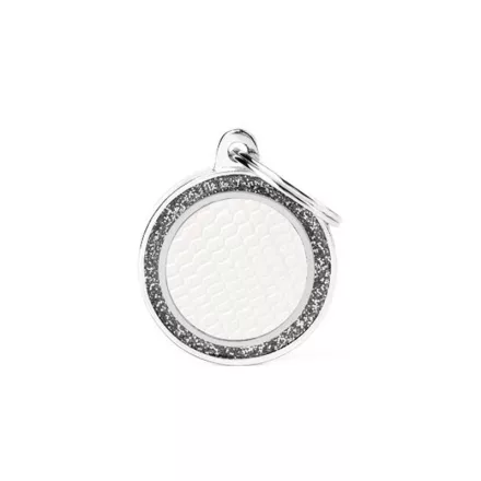 MY FAMILY SHINE GLITTER WHITE MEDIUM CIRCLE 