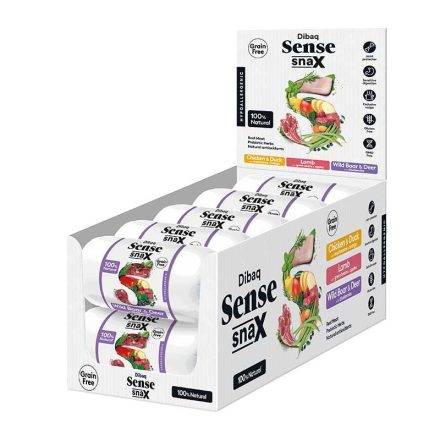 DIBAQ-SENSE SNAX KIEGÉSZÍTŐ ELEDEL VADDISZNÓ ÉS-SZARVASHÚSSAL FELNŐTT KUTYÁKNAK