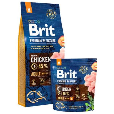 Brit Premium Közepes méretű felnőtt kutyák számára csirkével 15kg