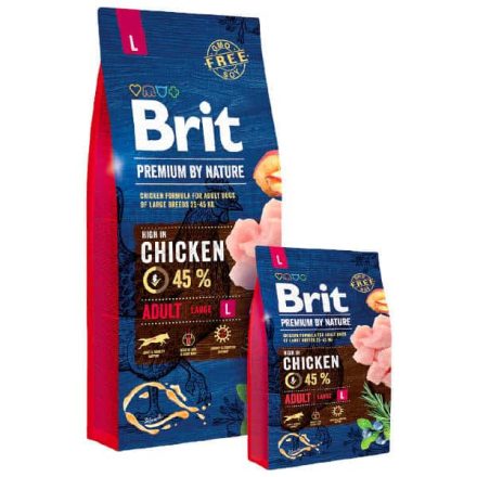 Brit Premium Nagyméretű felnőtt kutyák számára csirkével 15kg