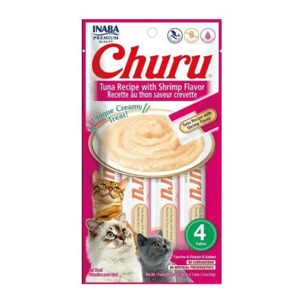 CHURU CIAO SUPER PREMIUM JUTIFALAT 4x14G TONHAL-GARNÉLA