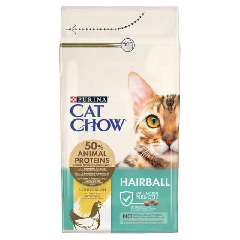 Cat Chow Hairball Control csirkében gazdag száraz macskaeledel 1,5kg