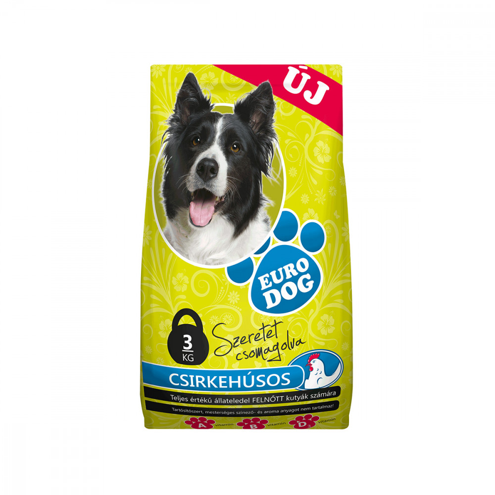 EURO DOG SZÁRAZ TÁP 3KG CSIRKE/CHICKEN