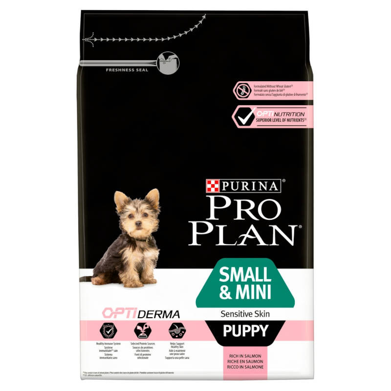 Pro Plan Optiderma teljes értékű állateledel kistestű és mini, érzékeny bőrű kölyökkutyáknak 3kg