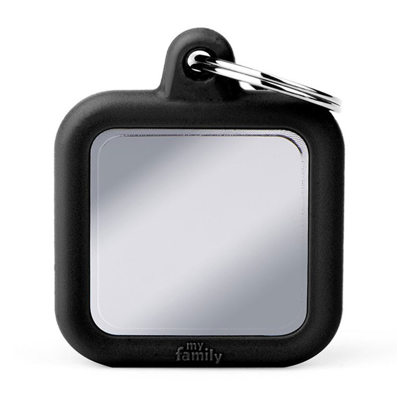 MY FAMILY HUSTAG SQUARE CHROME PLATED BRASS BLACK RUBBER